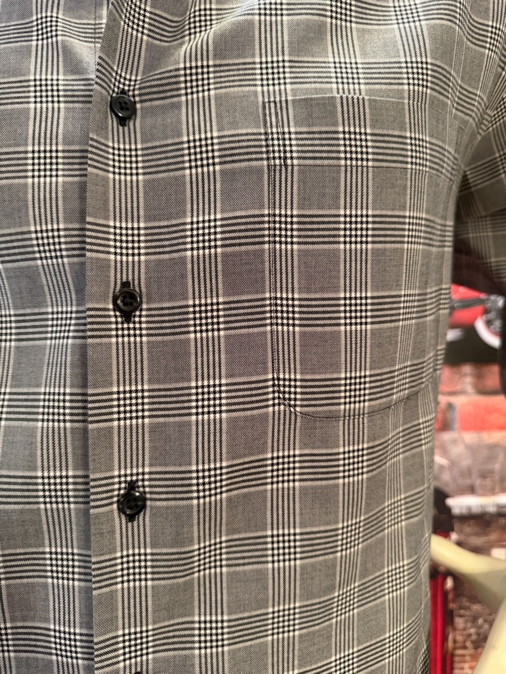 Paul Fredrick Black & White Plaid Cotton Button-Up - Picture 9 of 17